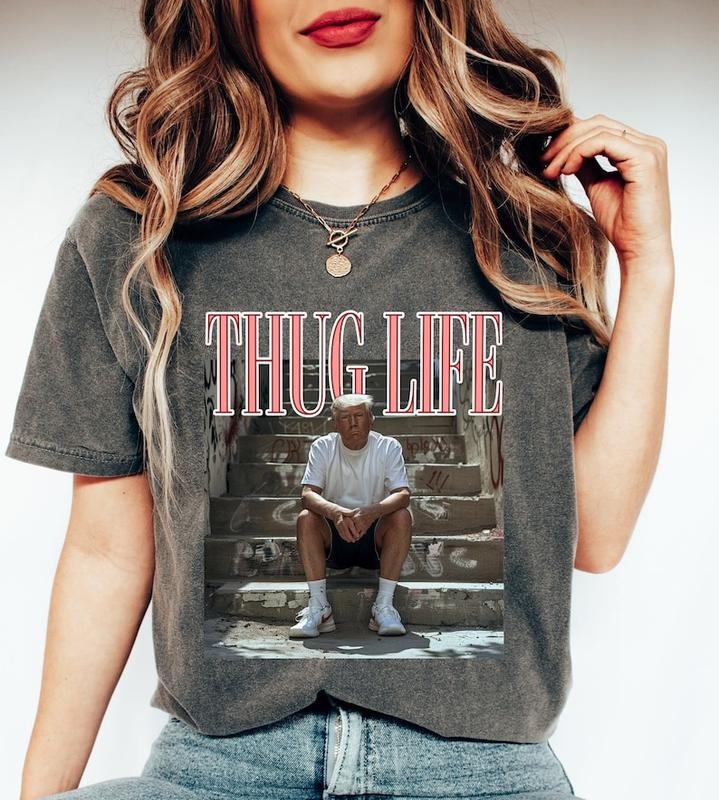 Donald Trump Thug Life Shirt, Viral Thug Life Trump T-Shirt, Sarcastic Donald Trump Tee, Funny Trump 2024  sweater