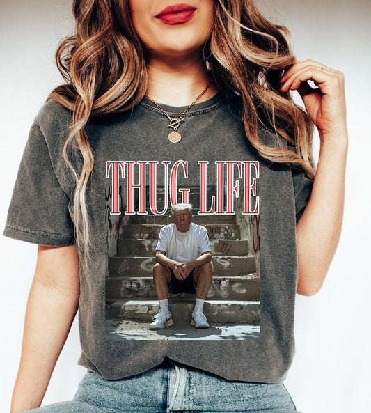 Donald Trump Thug Life Shirt, Viral Thug Life Trump T-Shirt, Sarcastic Donald Trump Tee, Funny Trump 2024  sweater
