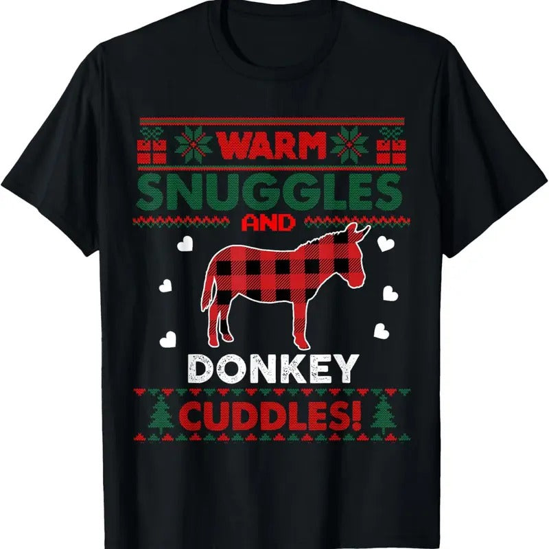 Donkey Lover Christmas Xmas Donkey Christmas Ugly Sweater T-Shirt