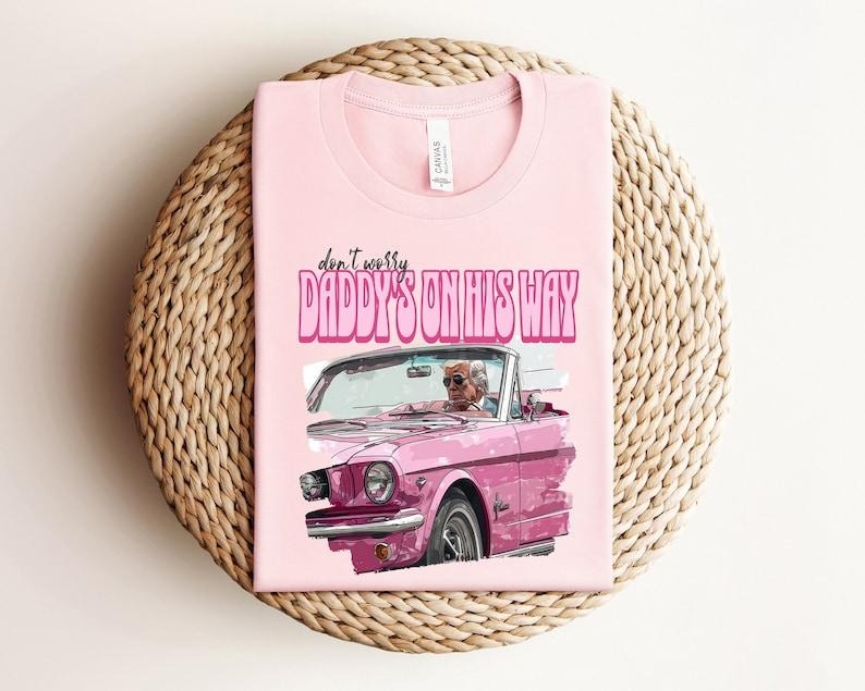Dont Worry Daddy's On His Way Shirt, Trump 2024 Shirt, Funny Trump Shirt, Republican Gifts, President 2024  sweater...