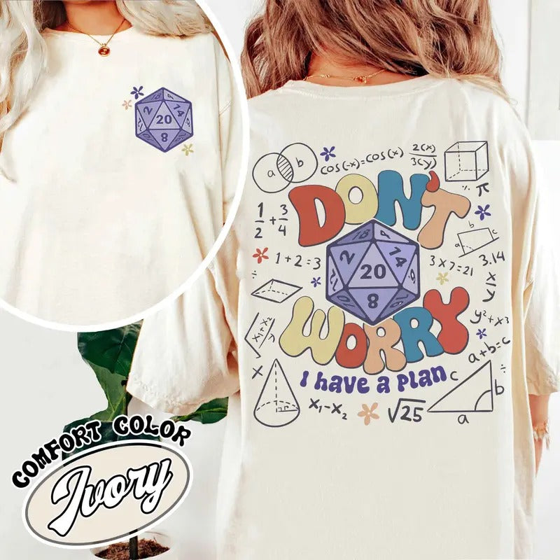 Dont Worry I Have a Plan Shirt, Funny Dnd Dice Set, Gifts for Gamer, Playing Game, Funny Gamer Shirt, DND Shirt, Dnd Gift...