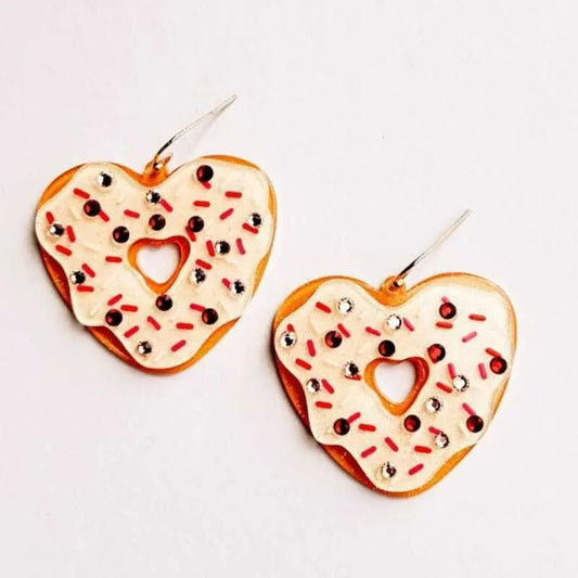 Donut Heart Earrings