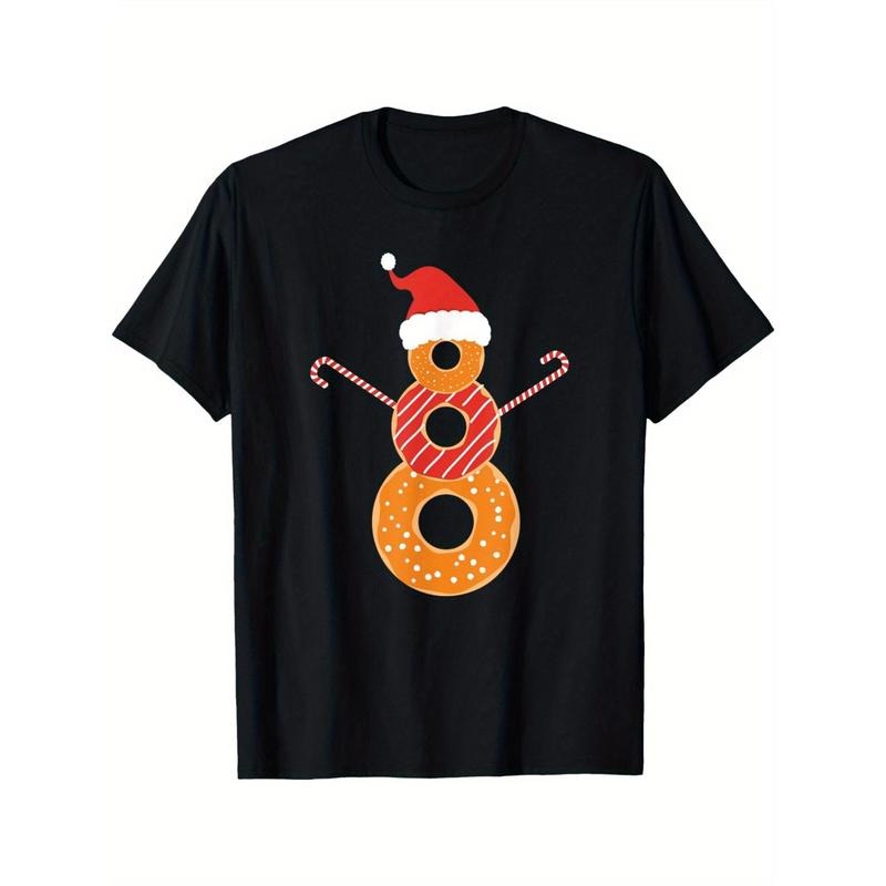 Donuts Snowman Christmas Men's T-Shirt for Donut Lovers made in usa Hoodie, Sweatshirt | DripVista.com