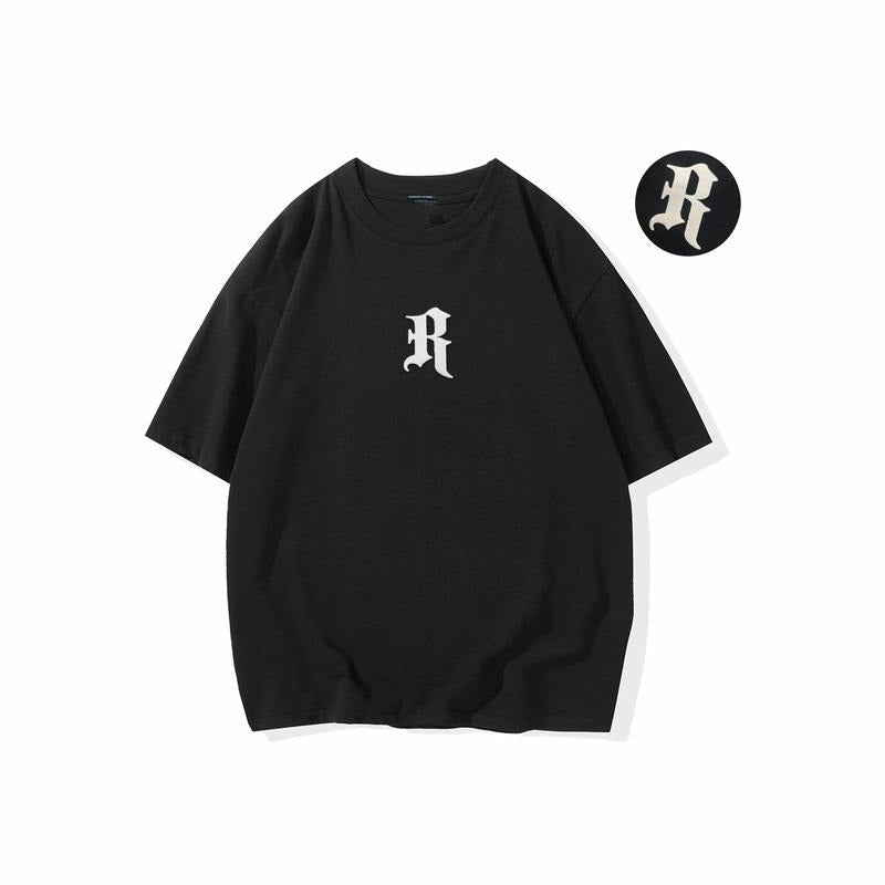 Dopamine Color Series American Gothic Letter Logo Print Loose Casual Versatile Crew Neck Pullover Short Sleeve T-Shirt Unisex