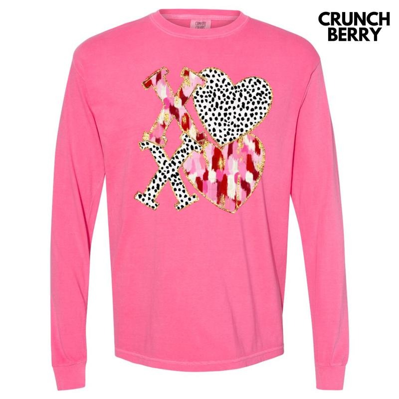 Dotted XOXO Long Sleeve Comfort Colors T-Shirt