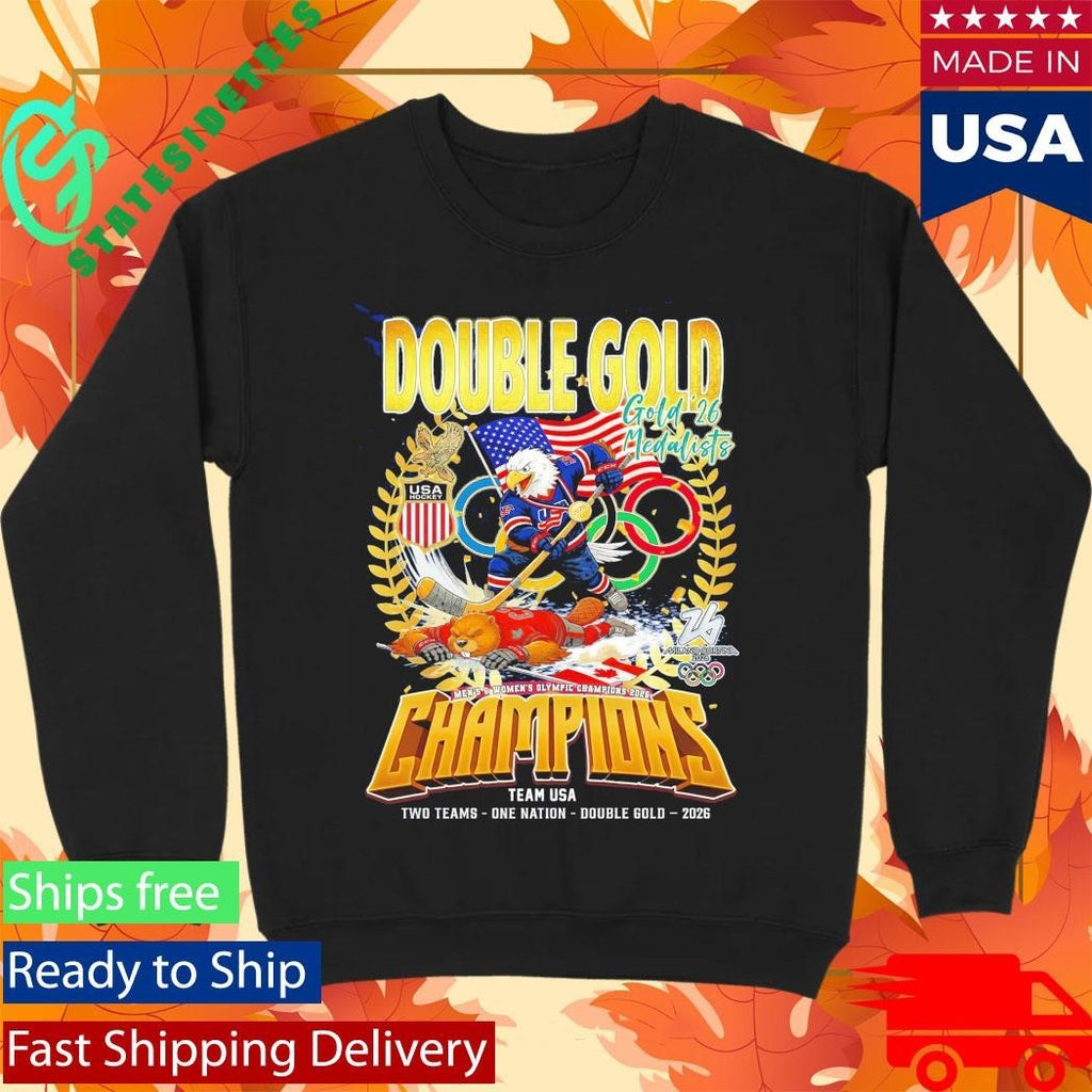 Double Gold 2026 Medalists Champions Team Usa Two Team One Nation Shirt