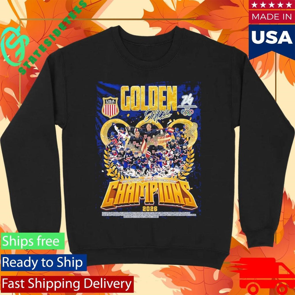 Double Gold Medalists 2026 Us Olympic Women’s Ice Hockey Team Champions Shirt