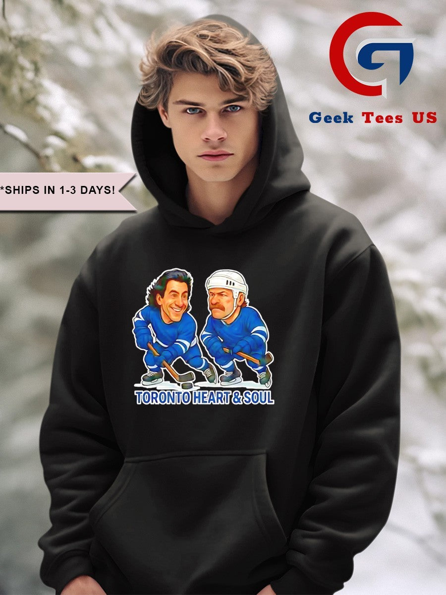 Doug Gilmour and Wendel Clark Toronto Heart & Soul Hockey caricatures shirt