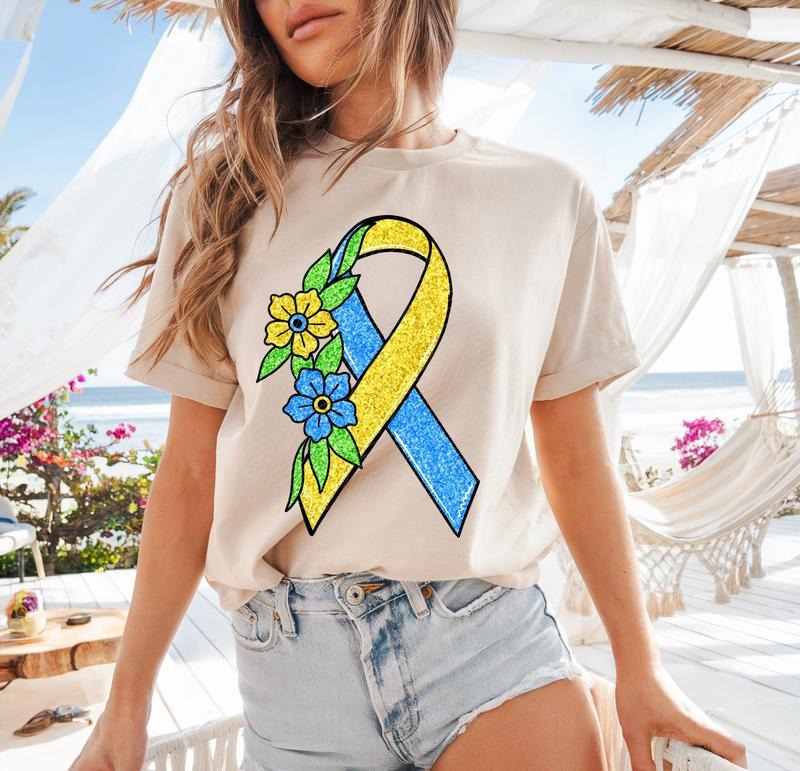 Down Syndrome Ribbon DTF Transfers - THIS IS NOT A SHIRT