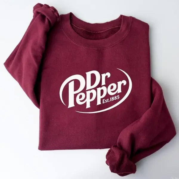 Dr. Pepper Sweatshirt, Dr Pepper Lover, Dr Pepper Gift, Gift for Girlfriend, Fun Soda Fan Gift, Vintage Soft Drink Sweater