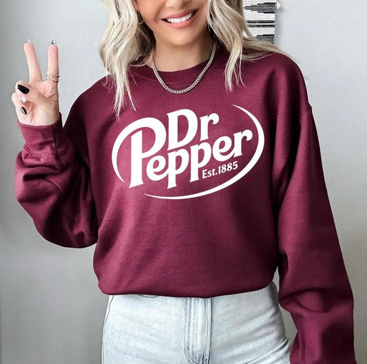 Dr Pepper Est 1885 Sweatshirt , Gift for Dr Pepper Soda Lover, Dr Pepper  Shirt, Unisex Crewneck Shirt for Pepper Lover, Christmas Gift