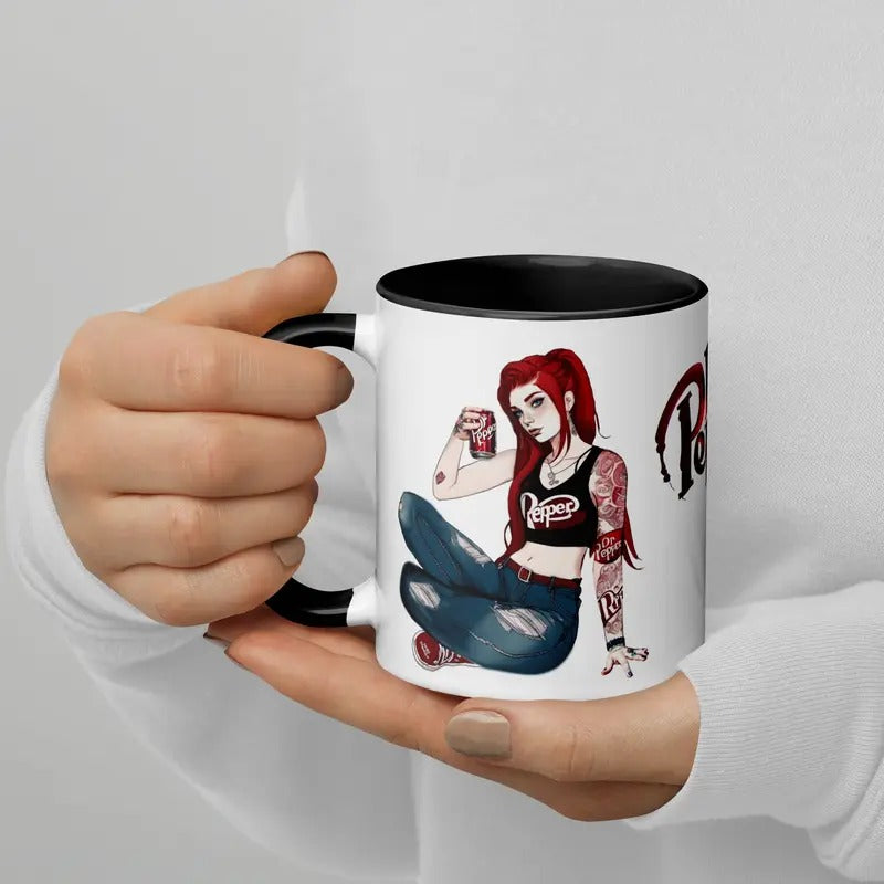 Dr Pepper Girl Mug, Dr Pepper Mug, Gift Ideas
