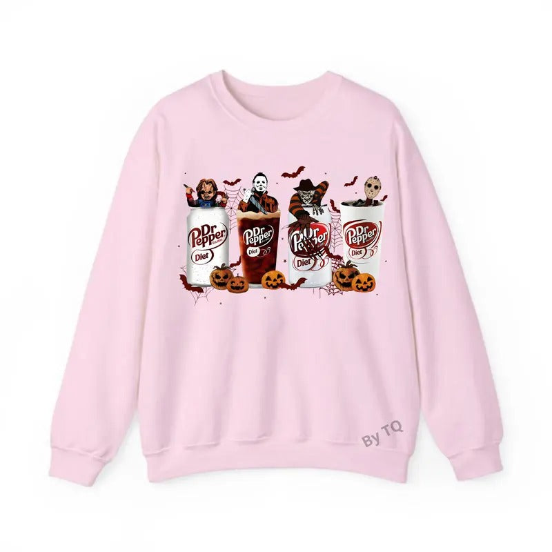 Dr Pepper Halloween SweatShirt Unisex Fit - Retro Tees Gift For Women and Man Hoodie | DripVista.com