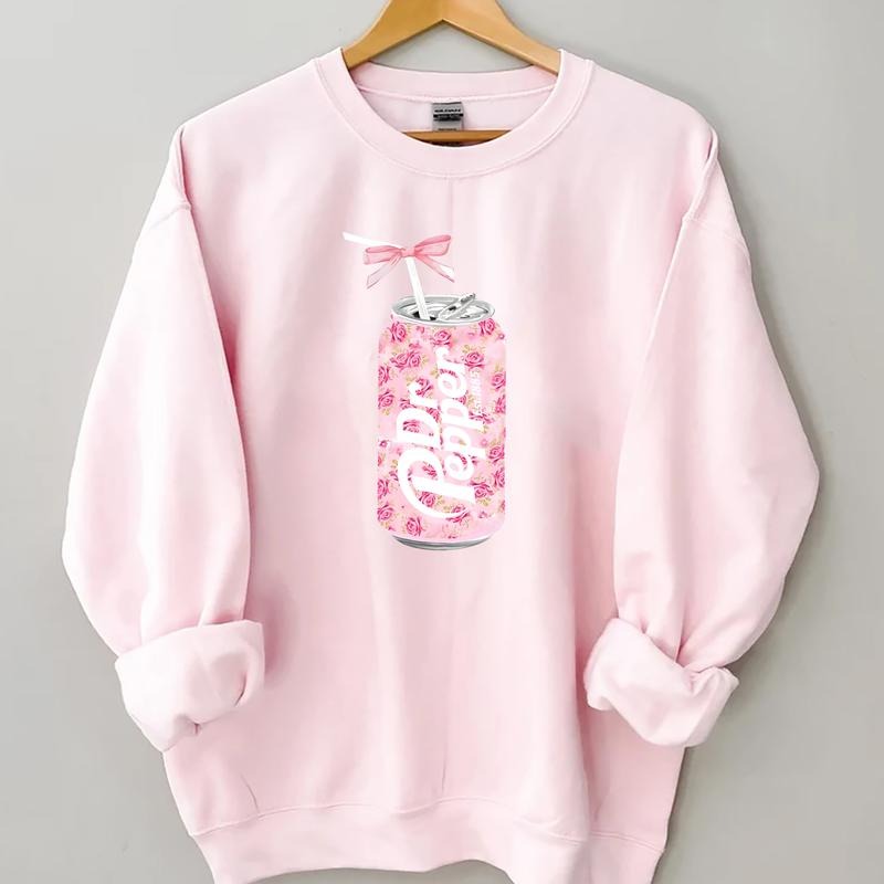 Dr Pepper Sweatshirt, Dr Pepper Gift, Floral Dr Pepper Sweatshirt, Dr Pepper Bow Crewneck, Dr Pepper Pink Bow Shirt, Y2k...