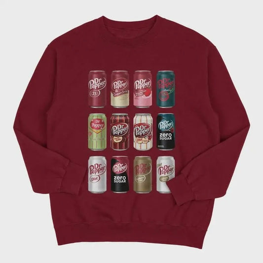 Dr. Pepper Cans Crewneck Sweatshirt, Dr. Pepper Unisex Comfort Sweatshirt, Gift For Her, Gift For Him