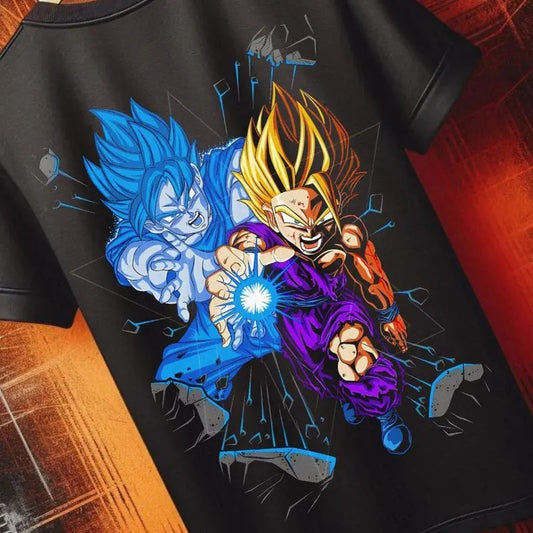 Dragon Ball Z - Goku Gohan Kamehameha | Anime Graphic Tee | Otaku Clothing, Trendy Looks, Stay Ahead of the Curve, Full Size