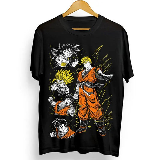 Dragon Ball Z Vintage Shirt Son Goku Gohan Goten SUPER SAIYAN Black Tee All Size