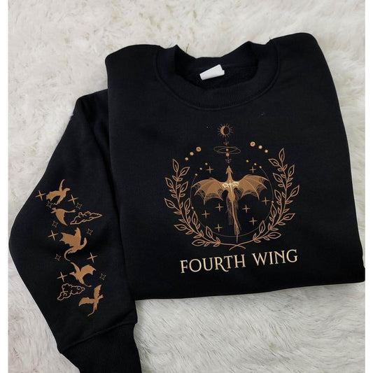 Dragon Fourth Wing Embroidered Sweatshirt, Xaden Riorson, Basgiath War College, Dragon Rider Shirt, Fantasy Bookish Gift ESH4076.H-EBH002
