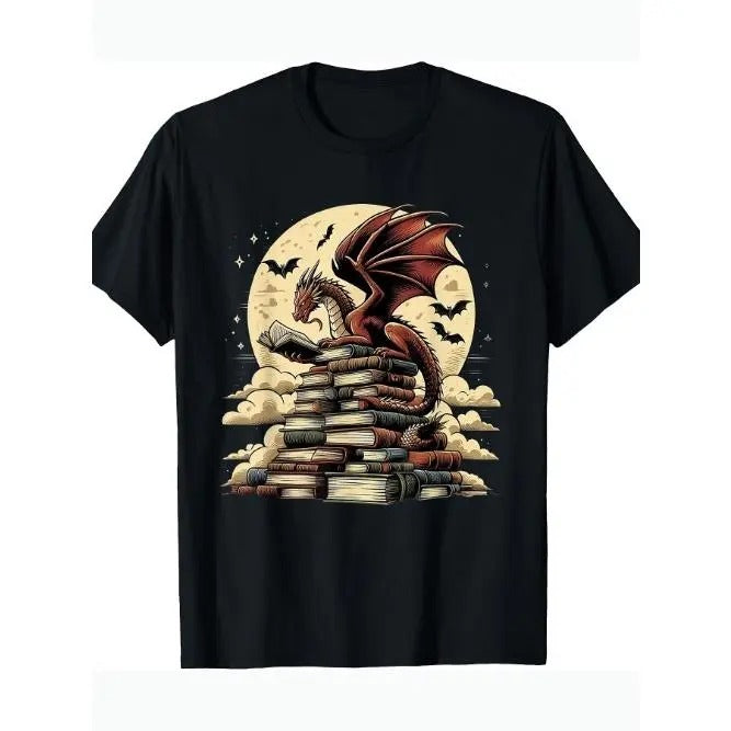 Dragon Reading A Book Dragons And Books Lover Bookworm T-Shirt Made in USA Hoodie, Sweatshirt | DripVista.com
