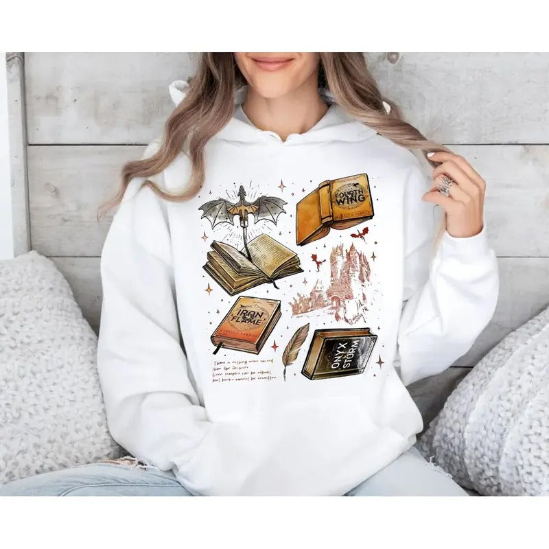 Dragon Rider Hoodie, Fourth Wing Series Sweatshirt For Fans, Book Merch Gift Shirt Fourth Wing, War College Sweatshirt, Unisex Sweater Pullover Tee