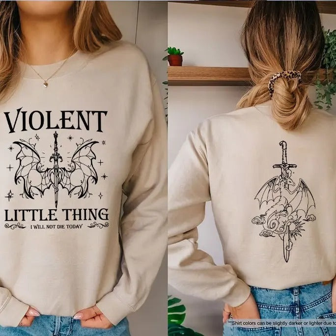 Dragon Rider Sweatshirt - Violent Little Thing Bookish Hoodie for Men and Women - Fabric, Pullover T-Shirts | DripVista.com