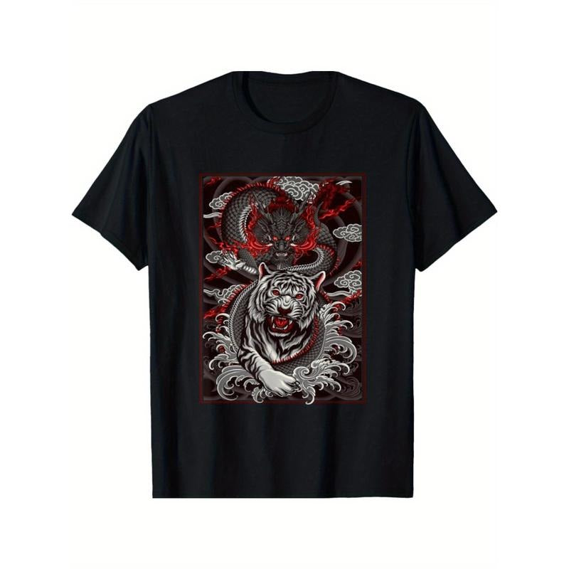 Dragon, Dragon Streetwear Japan Tiger City, Tattoo Art T-Shirt Made in USA Hoodie, Sweatshirt | DripVista.com