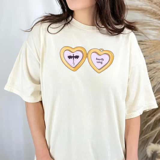 Dragons Always Know Heart Locket shirt, Cute Trendy Aesthetic Fantasy Fourth Wing Dragon shirt