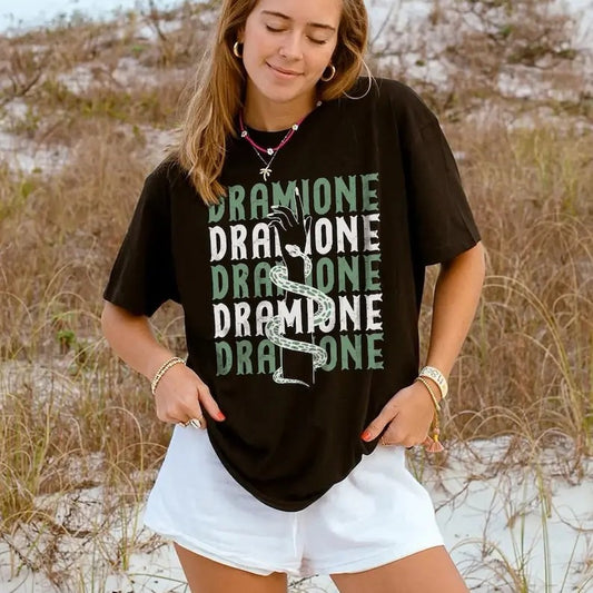 Dramione Shirt | Malfoy Manor Granger T Shirt, Bookish Fan Fic Shirt, Magic Wizard School, HP Merch, Manacled Fan Fiction Snake House Green