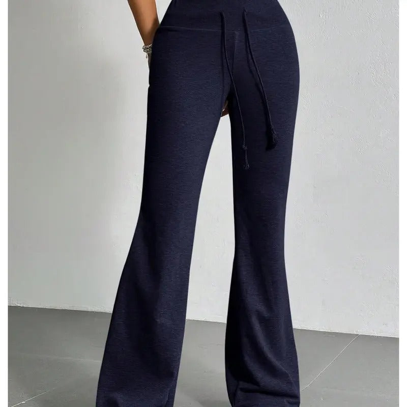 Drawstring Waist Bell Bottom Flare Leg Sweatpants Sports Causal Pants T-Shirts, Hoodie, Sweatshirt | DripVista.com