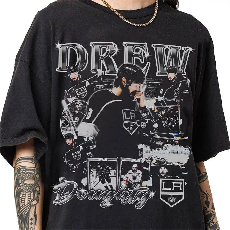 Drew Doughty 90s Vintage Bootleg Style T-Shirt, Classic Retro Graphic Unisex Tee Gift For Men and Women