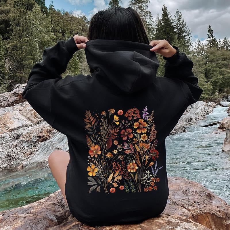 Dried Wildflowers, Nature, Meadow, Floral, Leaves Hoodie T-Shirts, Sweatshirt | DripVista.com