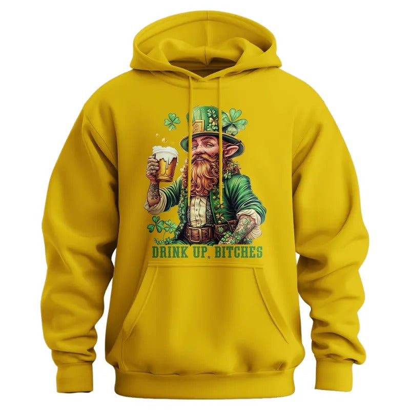 Drink Up, Bitches Unisex St. Patrick's Day Hoodie T-Shirts, Sweatshirt | DripVista.com