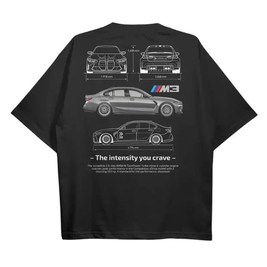 Drive in Style: Car-Themed T-Shirts, G80 M3 T-Shirt, G80 M3 Technical Specs T-Shirt, Ride the Style, Racing Shirt, Sport Car Shirt Top Menswear