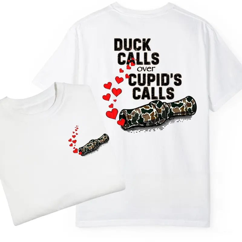 Duck Call Valentine's Day 2 Sided Unisex Shirt, Valentine's Day Duck Hunter Shirt, Valentine's Day Gift Hoodie, Sweatshirt