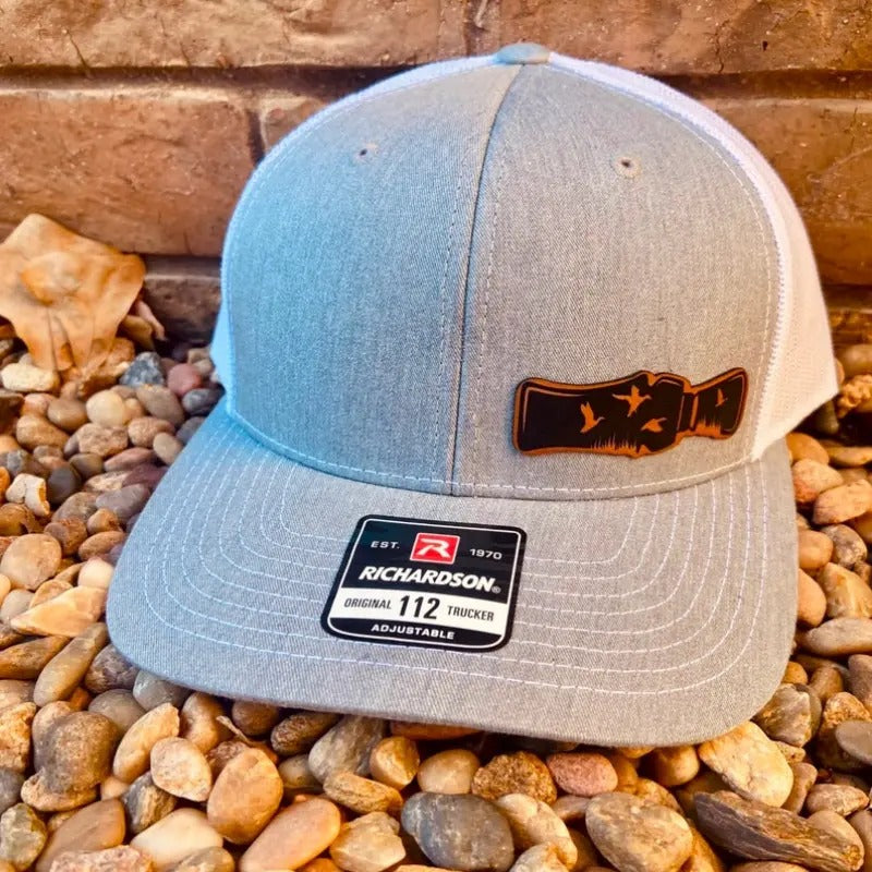 Duck Hunting Hat, Duck Call, Hunting, Fishing, Leather Patch Hat, Richardson 112, SnapBack, Christmas Gift, Gifts for...