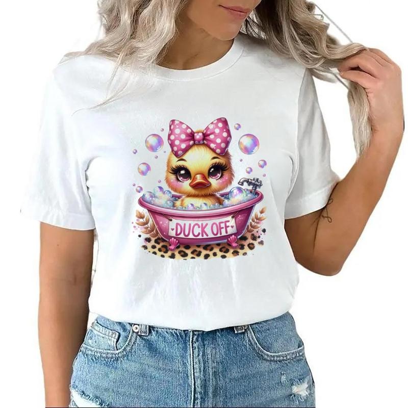 Duck Off Rubber Duck T-Shirt Funny Duck With Bow Sweatshirt Hoodie Unisex Cotton Top | DripVista.com