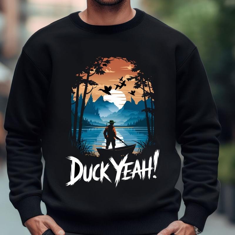 Duck Yeah Watercolor Duck Hunt Crewneck Sweatshirt T-Shirts, Hoodie | DripVista.com