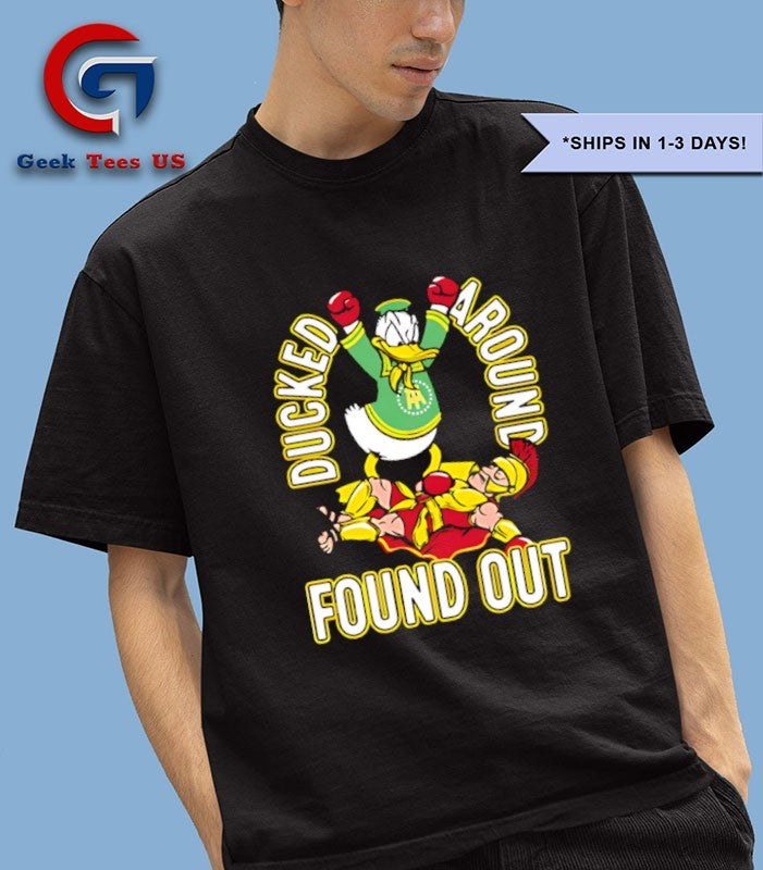 Ducked defeats USC Trojan around found out mascot shirt