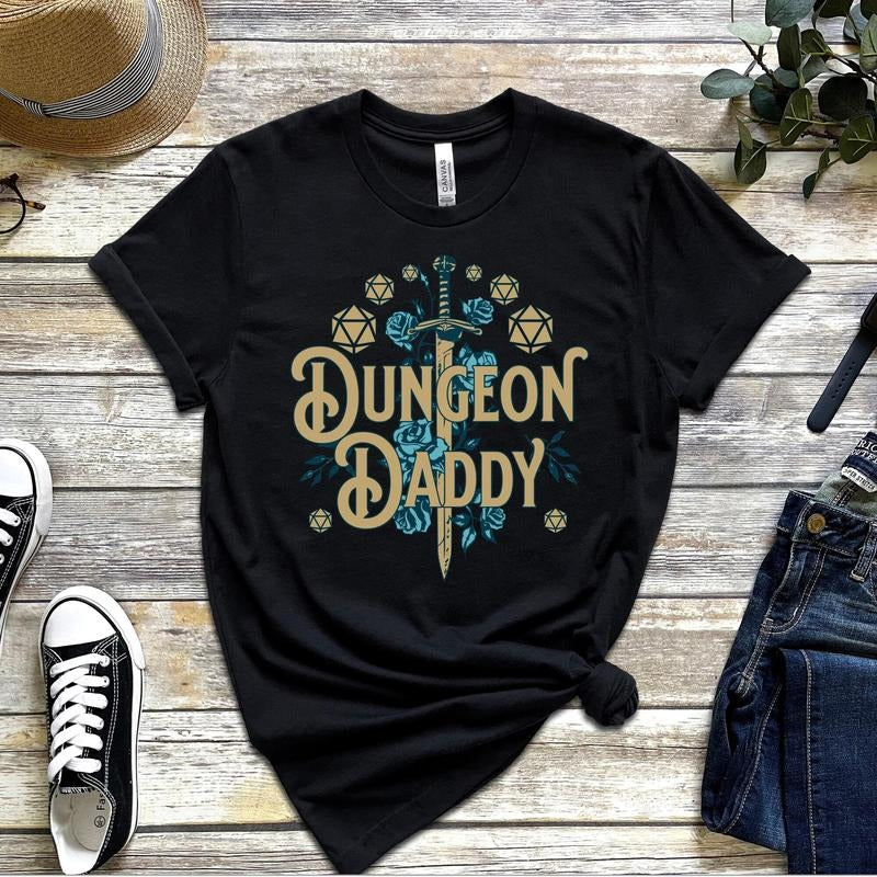 Dungeon Daddy Shirt, Funny Gamer Dad Gift, Dungeon Master Tshirt, Retro Dnd Tee, 20 Sided Dice, Dungeons And Dragons TShirt, Gift For Nerd