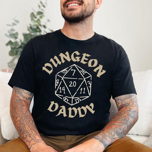 Dungeon Daddy Shirt, Rpg Gamer Gift, Fantasy Tabletop Gaming Tee, Dungeon Crawler Shirt, Board Game Dad Gift, Funny Game Night TShirt