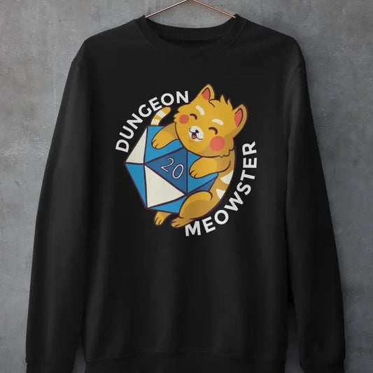 Dungeon Master Cat Sweatshirt - Dungeon Meowster, D&D Sweatshirt, RPG Shirt, Fantasy Gamer Gift, Geek Apparel