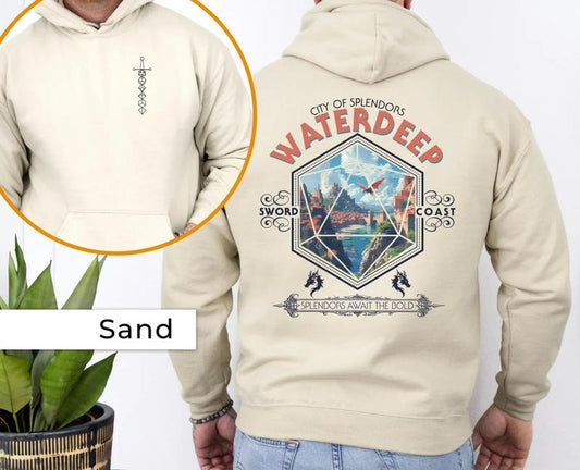 Dungeon Master Unisex Hoodie: An adventure in the depths awaits! Baldur's Gate 3, Astarion Rogue, Dungeons & Dragons video game, front and back.