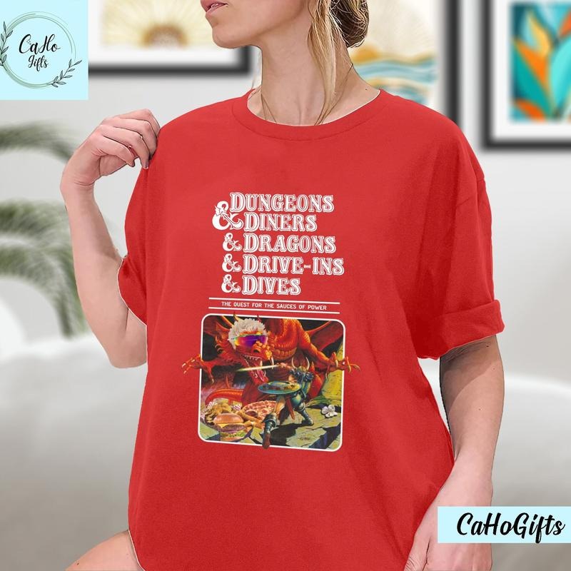 Dungeons And Diners And Dragons And DriveIns And Dives TShirt, Dragons Playing Houses And Humans Shirt, Sweatshirt, Hoodie