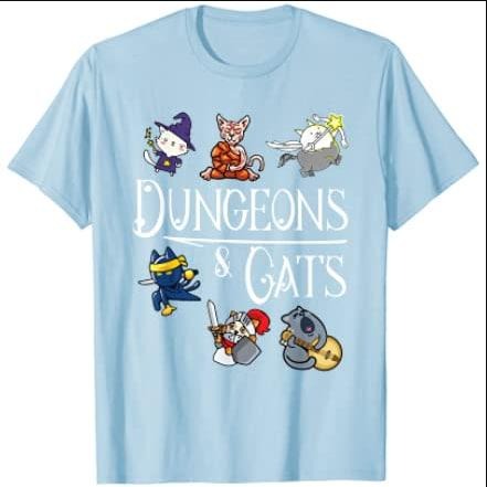 Dungeons and Cats Funny Dragon Cat Kitten Lover Kitty Gift T-Shirt Menswear Top Hoodie, Sweatshirt | DripVista.com