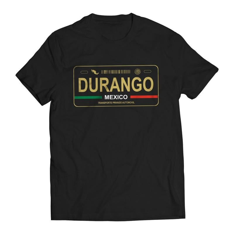 Durango Mexico License Plate T-Shirt - Playera con Placa de Carro Men's Graphic T-Shirt