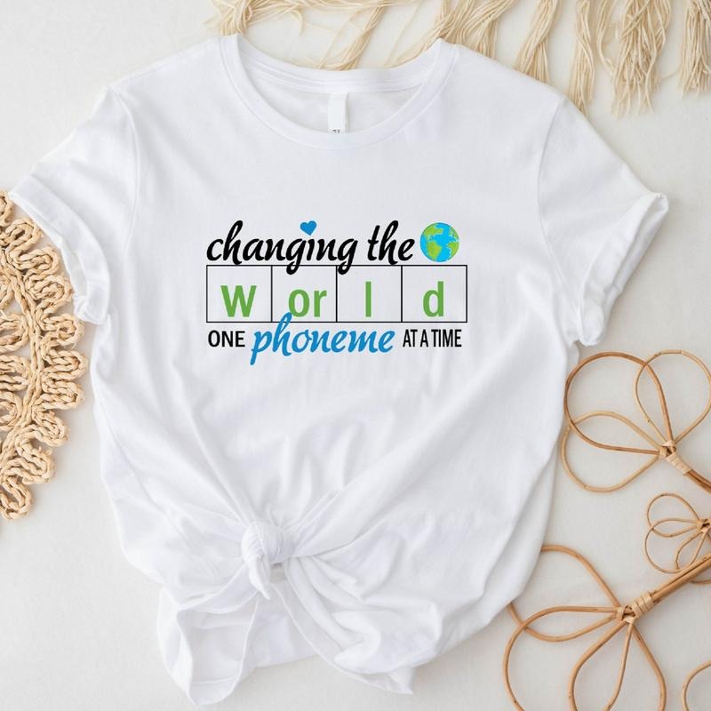 Dyslexia Teacher T-Shirt, Changing The World One Phoneme At A Time Shirt, Literacy Coach