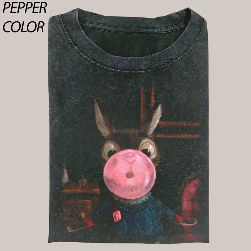 EQFZXCV Alison Friend Painting Art Funny Cute Animals Vintage Graphic Tee, Cat Lover T-shirt, Cat meme gift, meme shirts, Gift For him and her