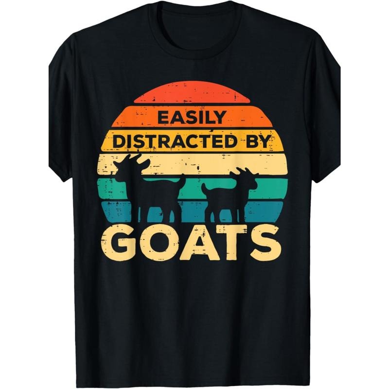 EWH Easily Distracted By Goats Retro Farm Farmer Men Women T-Shirt made in usa Hoodie, Sweatshirt | DripVista.com