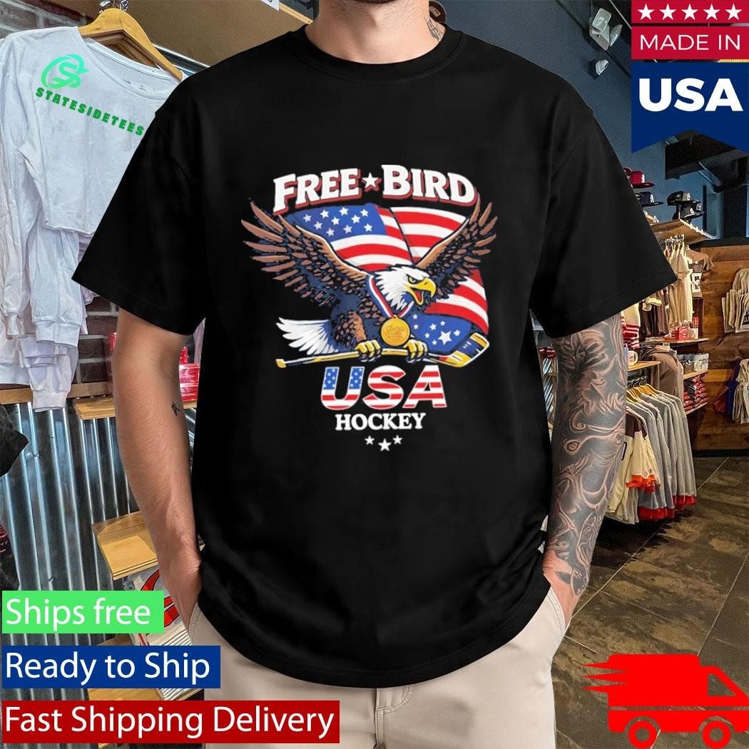 Eagle Free Bird Usa Hockey Shirt