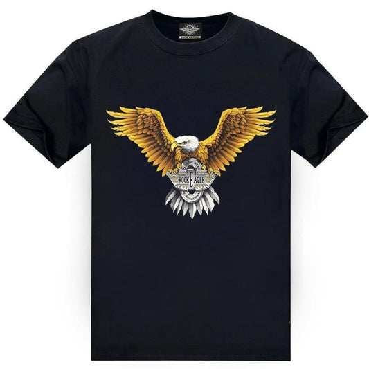 Eagle T-shirt, Motorcycle Culture T-shirt, Street Style, 100% Cotton, Comfortable, Unisex Crew Necks Slogan Tees